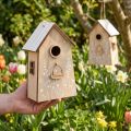 Décoration pour nichoir à oiseaux suspendu blanc naturel 14,5cm 2 pcs | Floristik24.be