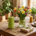 Ruban de jute ruban de cordon de jute ruban décoratif jute vert Ø4mm 100m | Floristik24.be