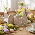 Décoration de table Oeuf de Pâques décoration en bois support à œufs en bois 14,5 cm 3 pièces | Floristik24.be