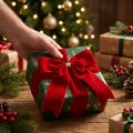 Noeud en velours rouge Noeud de Noël de 5,5 cm de large adapté à une utilisation en extérieur 18×18cm 2pcs | Floristik24.be