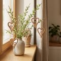 Coeur en bois coeurs en bois naturel à suspendre 8×11cm 4 pcs | Floristik24.be