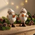 Figurines de Noël oiseau avec chapeau beige 11,5x8x14cm 2pcs | Floristik24.be