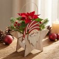 Étoile en bois nain rouge blanc décoration de table 15,5×6×16,5cm | Floristik24.be