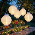 Lanterne LED avec solaire 20cm blanc | Floristik24.be
