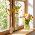 Anneau déco abeille métal bois décoration de fenêtre Ø12cm 44cm 4pcs | Floristik24.be