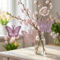 Déco papillons déco cintre violet/rose/rose 12cm 12pcs | Floristik24.be