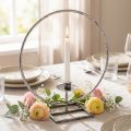 Anneau décor bougeoir métal argenté shabby chic Ø32cm | Floristik24.be