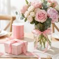 Ruban rose pour décorer les cadeaux, idéal pour les occasions spéciales, 10 mm, 250 m | Floristik24.be