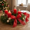 Ruban de Noël rouge avec étoiles scintillantes 25 mm 18 m | Floristik24.be