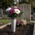 Vase funéraire argent 40cm | Floristik24.be