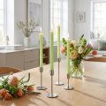 Bougies coniques teintées en vert citron 22×240 mm, lot de 12 | Floristik24.be