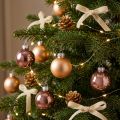 Boules de Noël en verre rose abricot mix mini Ø3cm 22 pcs | Floristik24.be