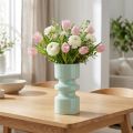 Vase à Fleurs en Métal émaillé Vert Menthe Ø9cm H17.5cm | Floristik24.be