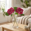 Hortensias Artificiels Branche Rose Feuilles de Fleurs 43cm 2pcs | Floristik24.be
