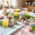 Lapin de Pâques Lapin Décoratif Amusant en Céramique Marron H7cm 6 pcs | Floristik24.be