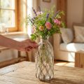 Vase bouteille décoratif en verre macramé Ø10cm H27cm | Floristik24.be