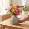 Vase décoratif en céramique gris moderne 22 × 9 × 22,5 cm | Floristik24.be
