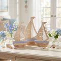 Support de décoration pour voilier bois naturel bleu clair 25,5×16,5cm 3 pcs | Floristik24.be
