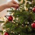 Étoiles suspendues noires avec paillettes Ø24 cm, lot de 6, décoration festive | Floristik24.be