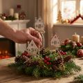 Piquets pots de fleurs Maisons Déco de Noël Bois 5cm 12pcs | Floristik24.be