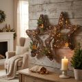 Duo d'étoiles décoratives en bois à suspendre 40 cm | Floristik24.be