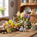 Lapins de Pâques lapins en bois colorés décoration de table à pois H8cm 4 pcs | Floristik24.be