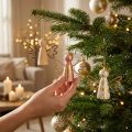 Décorations à Suspendre en Bois - Ange de Noël Doré - Lot de 6 | Floristik24.be