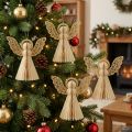 Décoration d’anges en papier crème avec paillettes dorées, 12 cm, lot de 4 | Floristik24.be