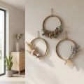 Anneau décoratif en jute Ø30cm style scandinave pour suspendre, couronne murale, couronne de porte, lot de 3 | Floristik24.be