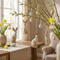 Figurine lapin de Pâques à suspendre décoration de Pâques polyrésine H9,5cm 4pcs | Floristik24.be