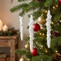 Décoration de glaçons pour sapin de Noël recouvert de neige 14 cm 4 pièces | Floristik24.be