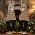 Figurine décorative en bois renne debout Noël 12×6.5cm H45cm 2pcs | Floristik24.be