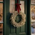 Déco couronne artificielle eucalyptus Doré, neigé Ø36cm | Floristik24.be