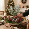Branche artificielle d'eucalyptus enneigée déco branche eucalyptus Noël 48cm | Floristik24.be