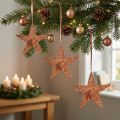 Étoiles décoratives à suspendre en métal cuivré 12×13 cm - Lot de 3 | Floristik24.be