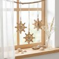 Décoration de volant en bois pendentif poisson en métal Ø12cm 3pcs | Floristik24.be