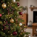 Étoiles décoratives pailletées à suspendre en berry, 40 pièces, 7,5 cm | Floristik24.be