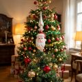 Sommet de sapin en verre Père Noël 34 cm | Floristik24.be