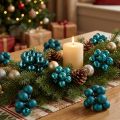 Mini boules de Noël en mélange brillant et mat avec baies effet miroir, 25 mm, 140 pièces | Floristik24.be