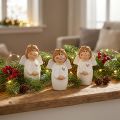Adorable ange en céramique aux accents dorés blanc 7 cm - idée cadeau et décoration amoureuse - 6 pcs | Floristik24.be