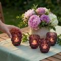 Porte-bougies chauffe-plat en verre Berry, décoratif, Ø9 cm, H9,5 cm, lot de 4 | Floristik24.be