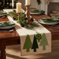 Chemin de table Noël sapins vert 140x41,5cm | Floristik24.be