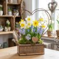 Jardinière en bois coeur décoratif rouille H41cm/39cm lot de 2 | Floristik24.be