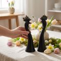 Décoration de Pâques décoration poulet coq noir or H19cm 2 pièces | Floristik24.be