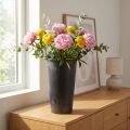 Vase de sol vase noir plastique anthracite Ø17,5cm H28cm | Floristik24.be