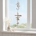 Guirlande Décoration Maritime Bois Flotté Coquillages Hippocampe Blanc 55cm | Floristik24.be