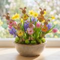 Plug de Pâques lapins avec oeuf 12cm L29cm 15 pcs | Floristik24.be