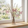 Suspension déco papillon rose pailleté 8cm 12pcs | Floristik24.be
