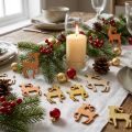 Décoration à disperser cerf en bois de Noël naturel 4×3cm 72 pcs | Floristik24.be