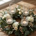 Photophore Verre à bougie et piquets Argent Ø5,5cm H8cm 4pcs | Floristik24.be